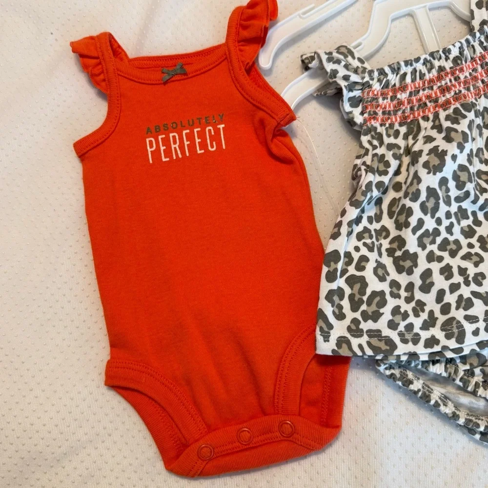 Carter’s Newborn Bundle New & preowned Leopard Print outfit One piece Bodysuits